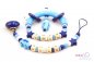 Preview: Nuggiketteli & Greifling Set mit Name Personal-Line Blau - Weiss