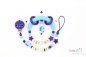 Preview: Nuggiketteli & Greifling Set mit Name Personal-Line Blau - Weiss