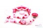 Preview: Nuggiketteli & Greifling mit Namen Set Glamour-Line Rosa - Rot