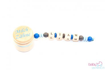 Milchzahndose Personal-Line Blau - Grau