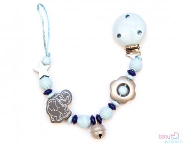 Nuggiketteli Glamour-Line Hellblau - Silber