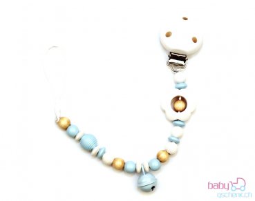 Nuggiketteli & Greifling Set Smart-Line Hellblau - Weiss