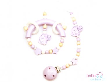 Nuggiketteli & Greifling Set Smart-Line Rosa - Weiss