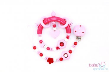 Nuggiketteli & Greifling Set Smart-Line Rot - Rosa