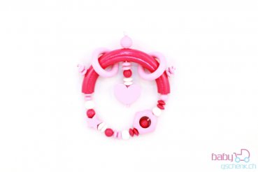Nuggiketteli & Greifling mit Namen Set Glamour-Line Rosa - Rot