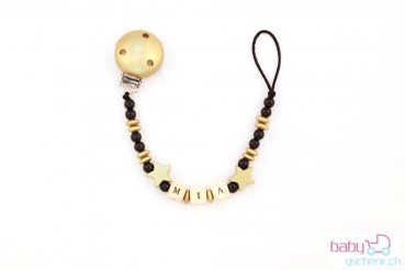 Nuggiketteli mit Name Personal-Line Schwarz - Gold