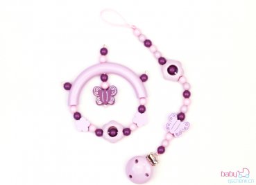 Nuggiketteli & Greifling Set Glamour-Line Rosa - Violett