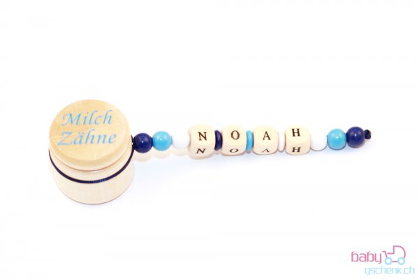 Milchzahndose Personal-Line Blau - Weiss