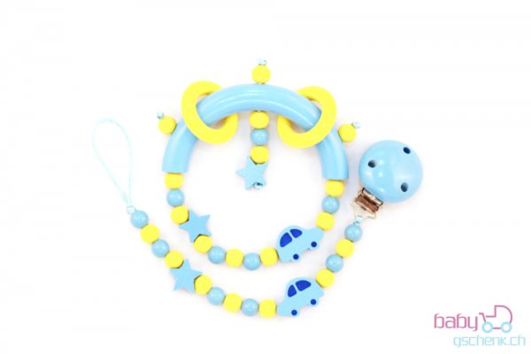 Nuggiketteli & Greifling Set Smart-Line Blau - Gelb