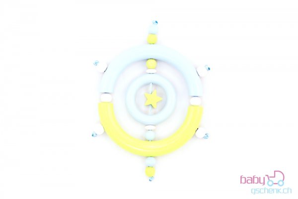 Nuggiketteli & Greifling Set mit Name Personal-Line Blau - Lemon