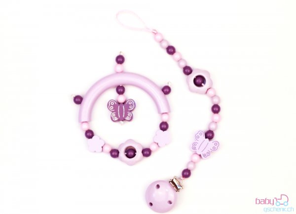 Nuggiketteli & Greifling Set Glamour-Line Rosa - Violett