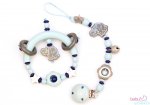 Nuggiketteli & Greifling Set Glamour-Line Hellblau - Silber
