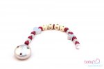 Nuggiketteli mit Name Personal-Line Bordeaux - Silber